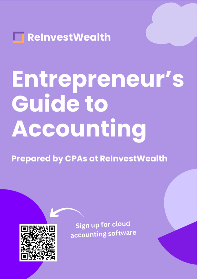 Cover of the Entrepreneur's Guide to Accounting, prepared by ReInvestWealth CPAs
