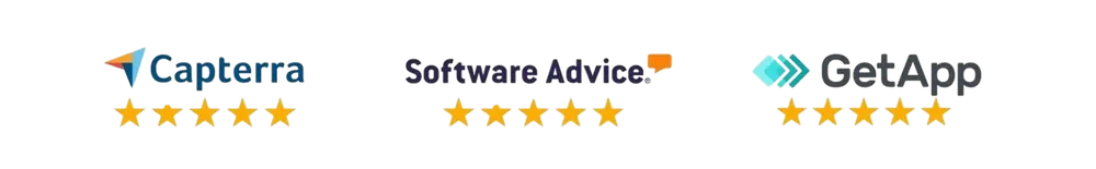Capterra, Software Advice, and GetApp 5 star ratings