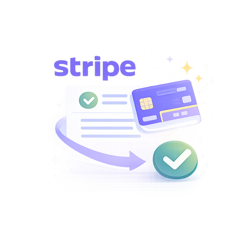 Stripe card charges syncing into ReInvestWealth and reconciling automatically with a green checkmark